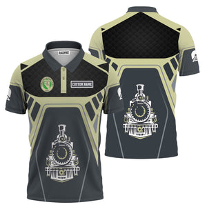 Railspirit Personalized Virginia & Truckee Railroad Polo Shirt Steam Locomotive Engine Graphic Train Shirt All Over Print