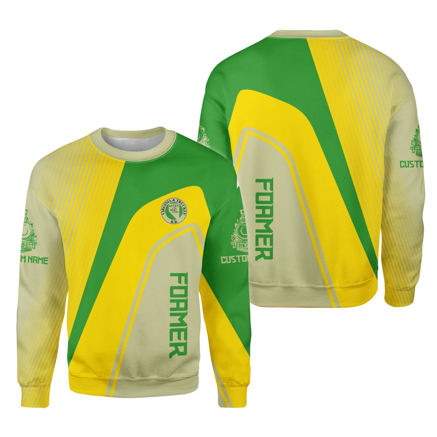 Railspirit Personalized Virginia & Truckee Railroad Sweatshirt Vibrant Striking Style Shirt For Rail Enthusiasts