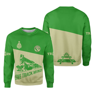 Railspirit Personalized Virginia & Truckee Railroad Sweatshirt One Track Mind Train Sweater Gift Idea For Train Lover
