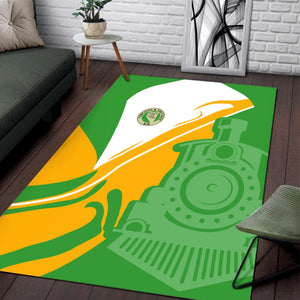 Railspirit Virginia & Truckee Railroad Area Rug Flame-Inspired Style Rug Gift Idea For Train Lovers