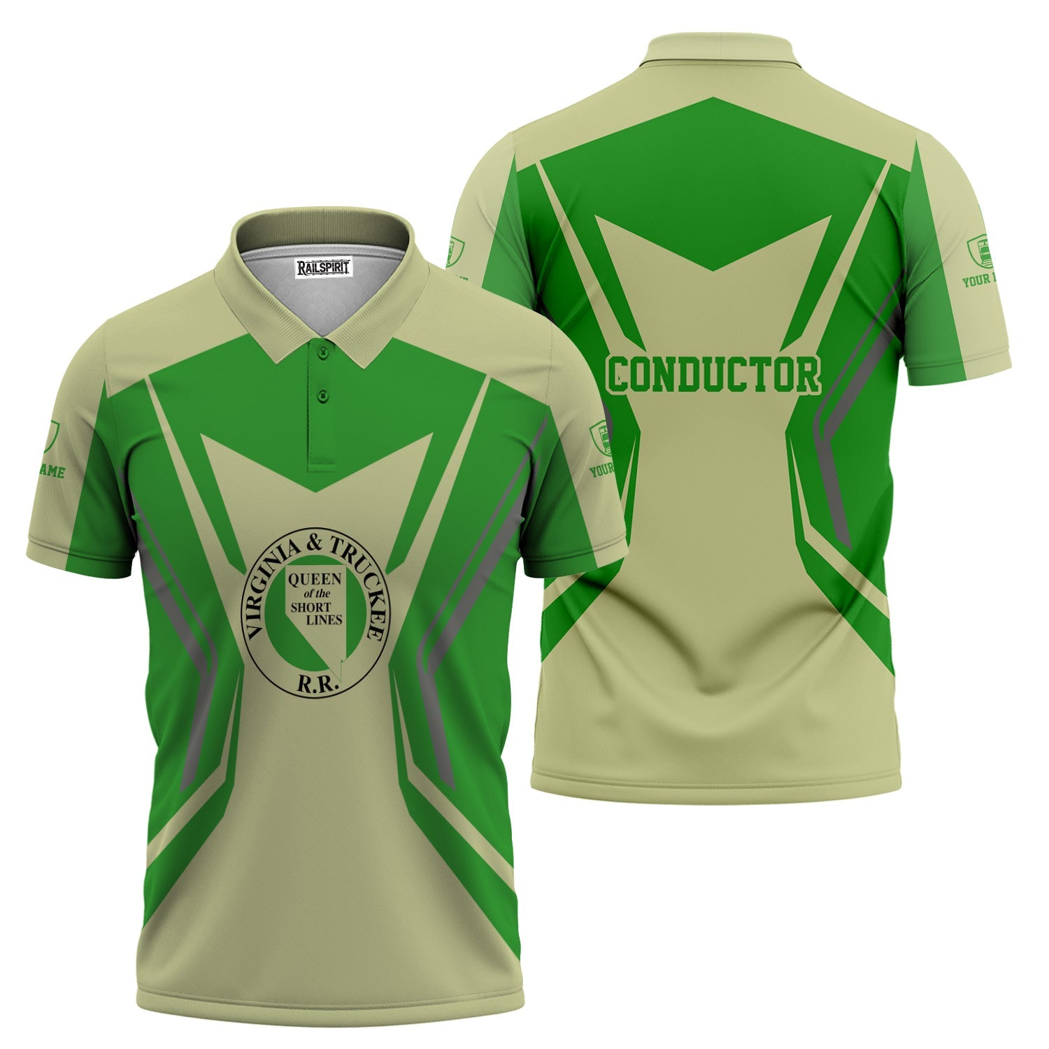 Railspirit Personalized Virginia & Truckee Railroad Polo Shirt Unique Style with Custom Job Train Shirt