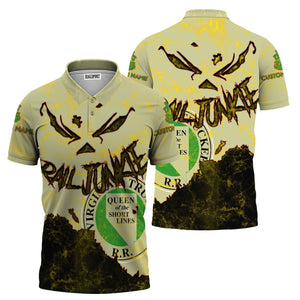 Railspirit Personalized Virginia & Truckee Railroad Polo Shirt Torn Graphic Style Train Shirt For Rail Junkie