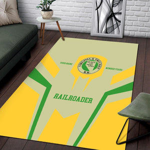 Railspirit Personalized Virginia & Truckee Railroad Area Rug Custom Year Railroader Rug Gift Idea For Train Lover