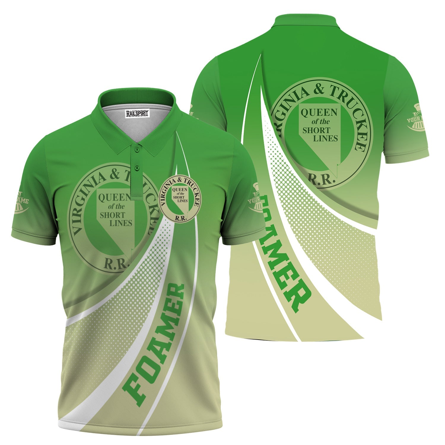 Railspirit Personalized Virginia & Truckee Railroad Polo Shirt Railway-Themed Style Shirt Gift Idea For Trainspotter