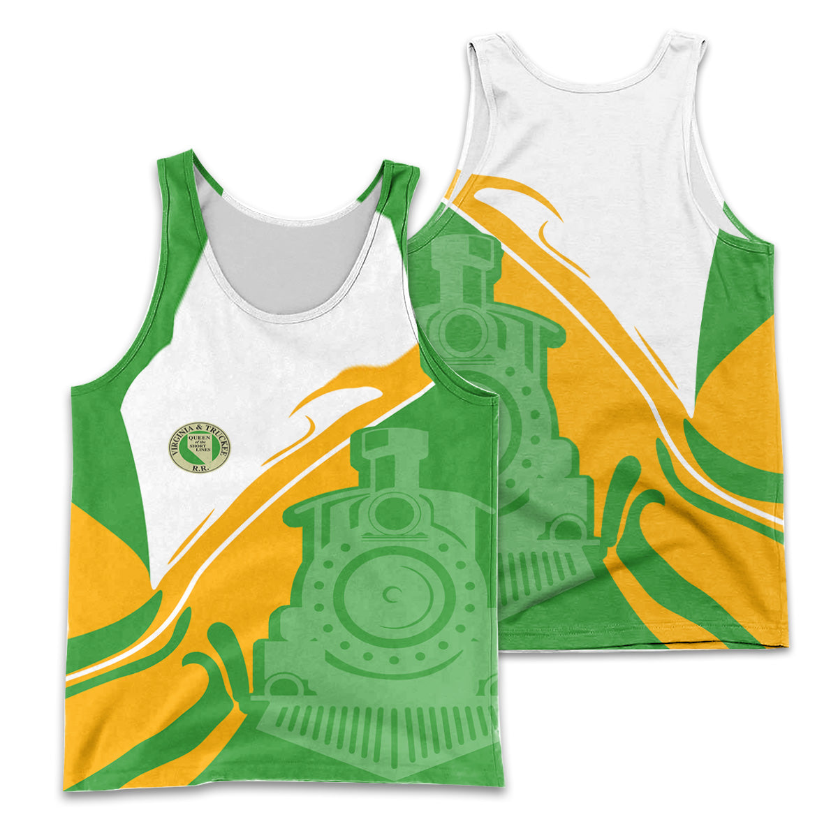 Railspirit Personalized Virginia & Truckee Railroad Men Tank Top Flame-Inspired Style Shirt Gift Idea For Train Lovers