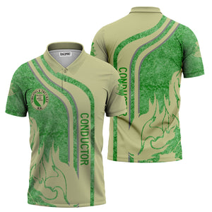 Railspirit Personalized Virginia & Truckee Railroad Polo Shirt Flame Design with Custom Job Position Train Shirt