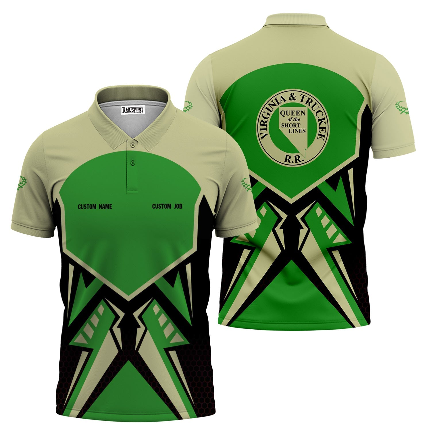 Railspirit Personalized Virginia & Truckee Railroad Polo Shirt Vibriant Style with Custom Position Train Shirt
