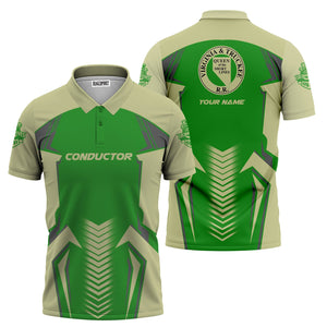 Railspirit Personalized Virginia & Truckee Railroad Polo Shirt Standout Style with Custom Position Train Shirt