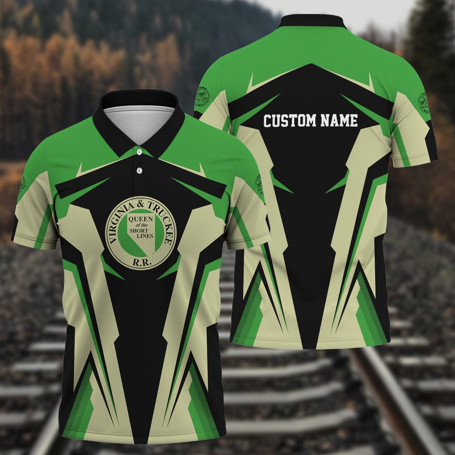 Railspirit Personalized Virginia & Truckee Railroad Polo Shirt Strong Line Style Train Unisex Shirt All Over Print