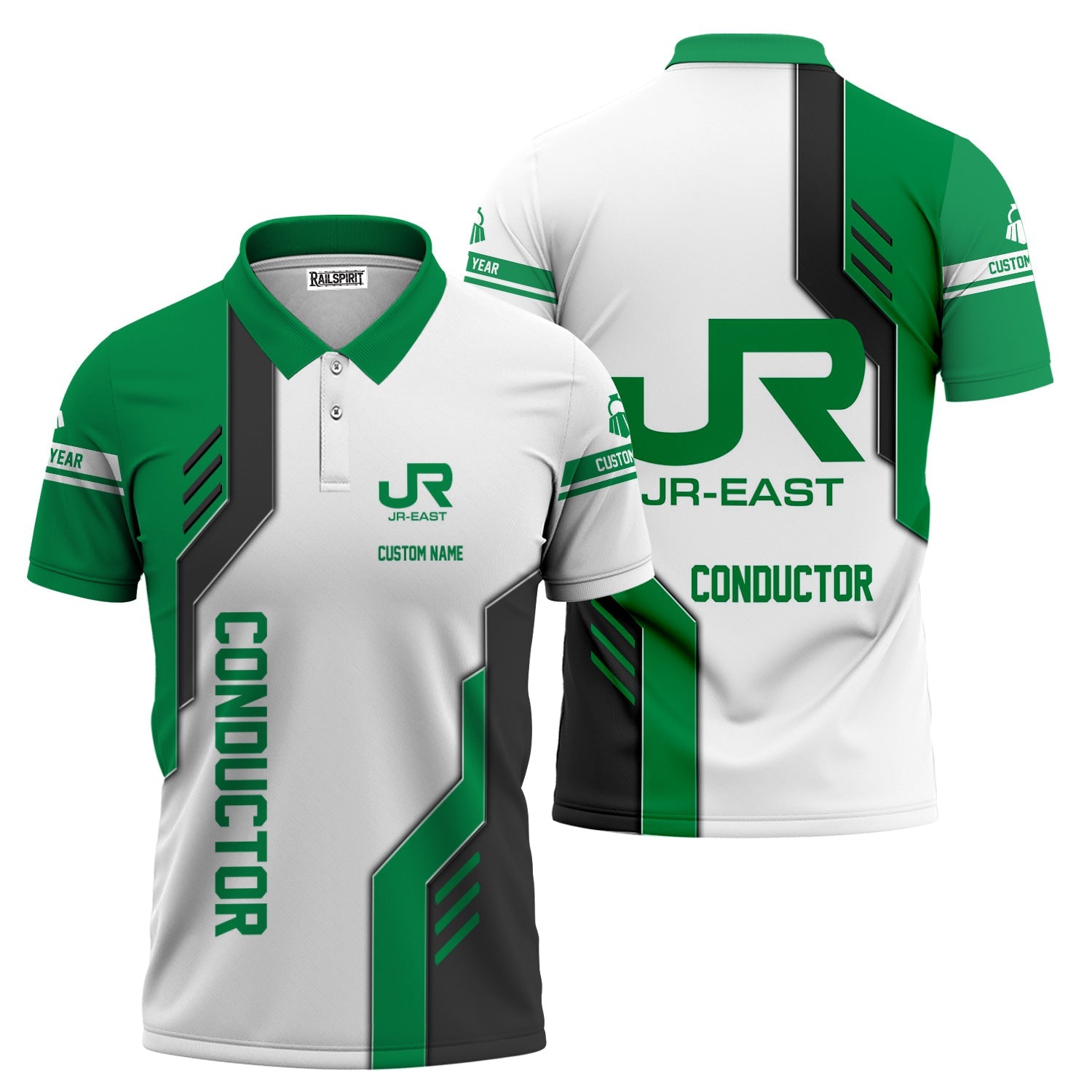 Railspirit Personalized East Japan Railway Polo Shirt Unique Railway Style with Custom Job JR-EAST Train Shirt