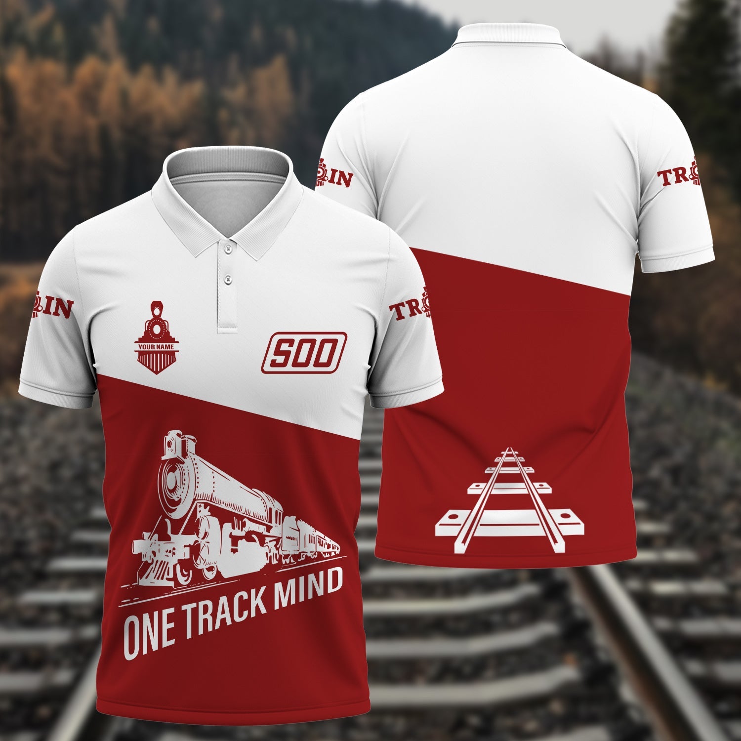 Railspirit Personalized Soo Line Railroad Polo Shirt One Track Mind Unisex Train Shirt Gift Idea For Train Lover
