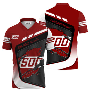 Railspirit Personalized Soo Line Railroad Polo Shirt Ripped Texture Style Train Shirt For Railroad Fanatic