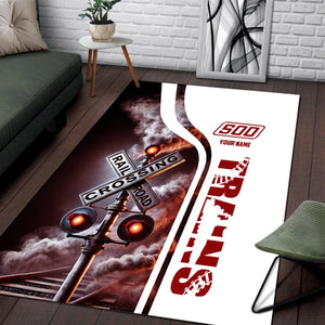 Railspirit Personalized Soo Line Railroad Area Rug Railroad Crossing Sign Rug All Over Print