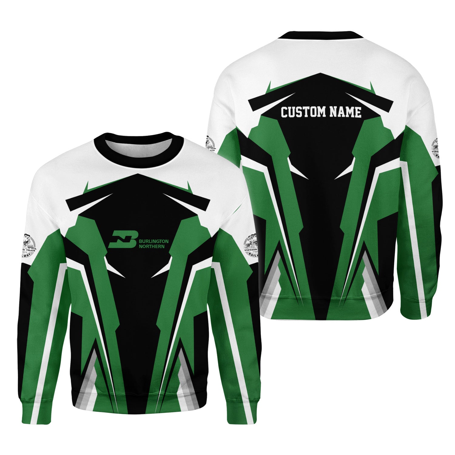 Railspirit Personalized Burlington Northern Railroad Sweatshirt Strong Line Style Train Unisex Shirt All Over Print