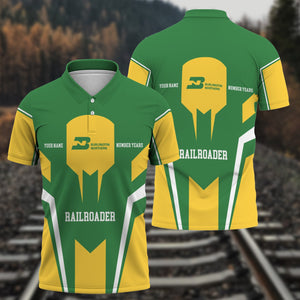 Railspirit Personalized Burlington Northern Railroad Polo Shirt Custom Year Railroader Shirt Gift Idea For Train Lover