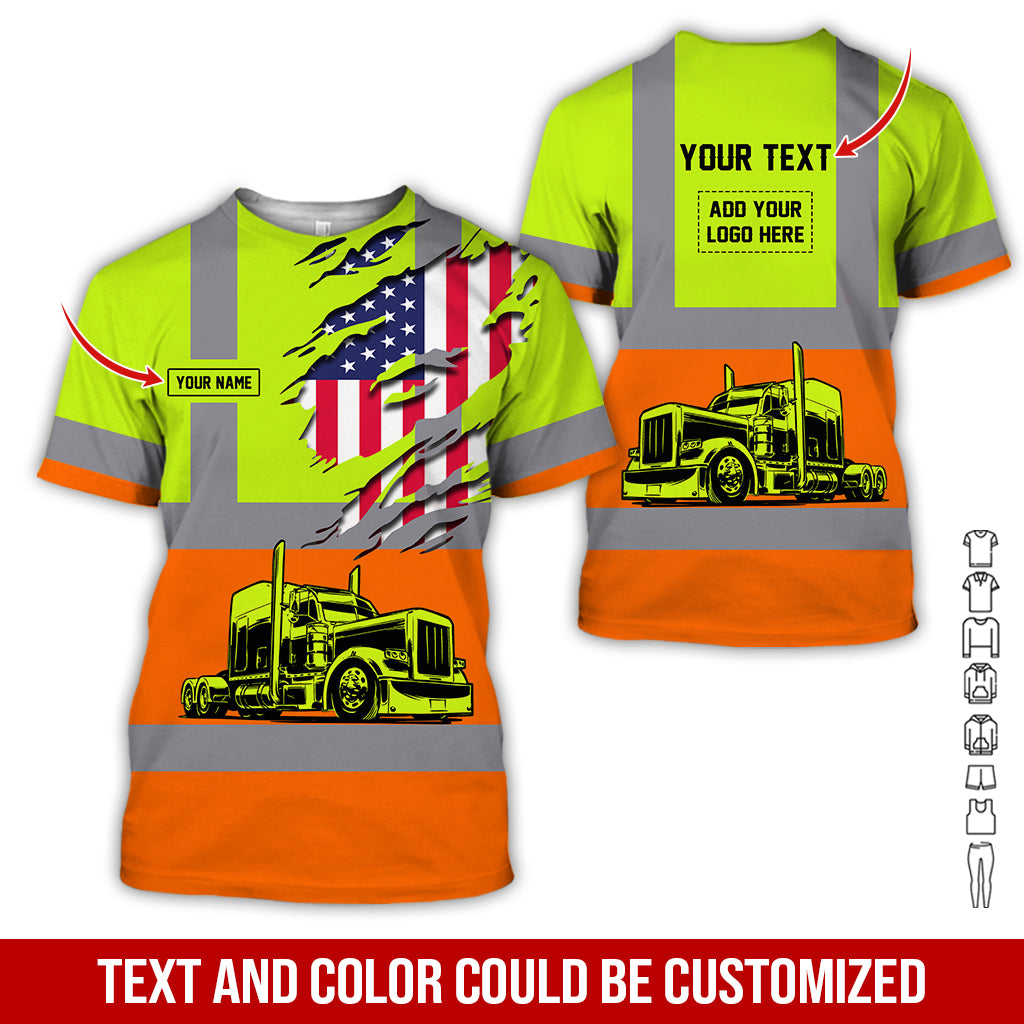 Custom Text Semi Truck Driver Uniform, Personalized Work Shirt, Truck Driver Gift