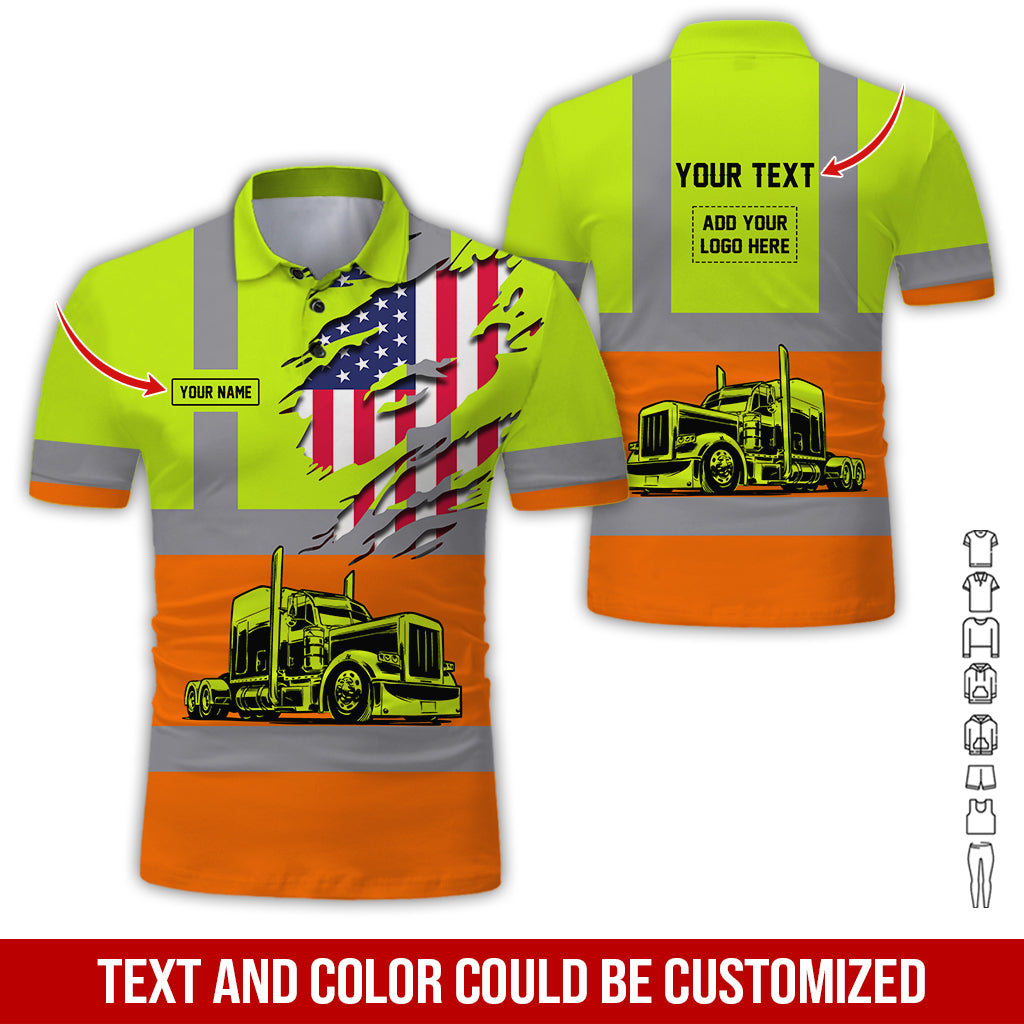 Custom Text Semi Truck Driver Uniform, Personalized Work Shirt, Truck Driver Gift