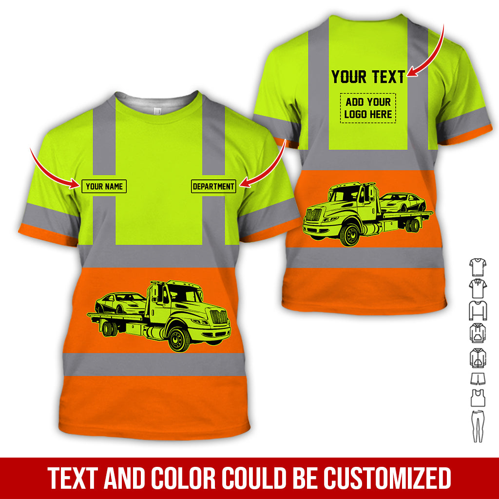 Custom Text Tow Truck Driver Uniform, Personalized Work Shirt, Truck Driver Gift