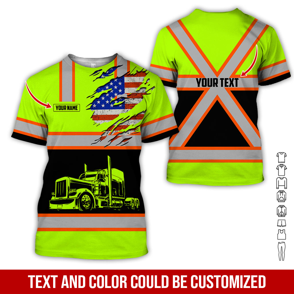 Customized Name Truck Driver Uniform Printed Clothes, Personalized Tow Truck Gear