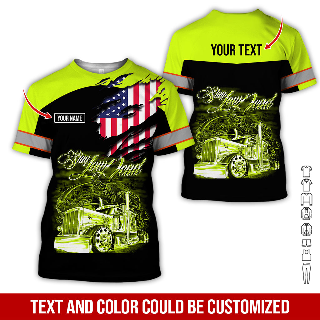 Custom Name and Text Semi Truck Uniform 3D Printed Clothes, Personalized Truck Driver Apparel