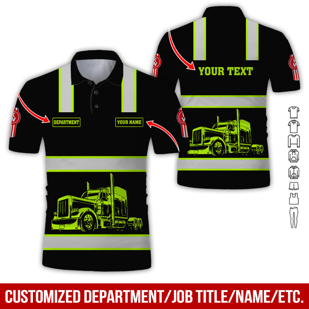 Custom Name Love Truck Shirt, 3D Printed Graphics, Personalized Gift For Driver