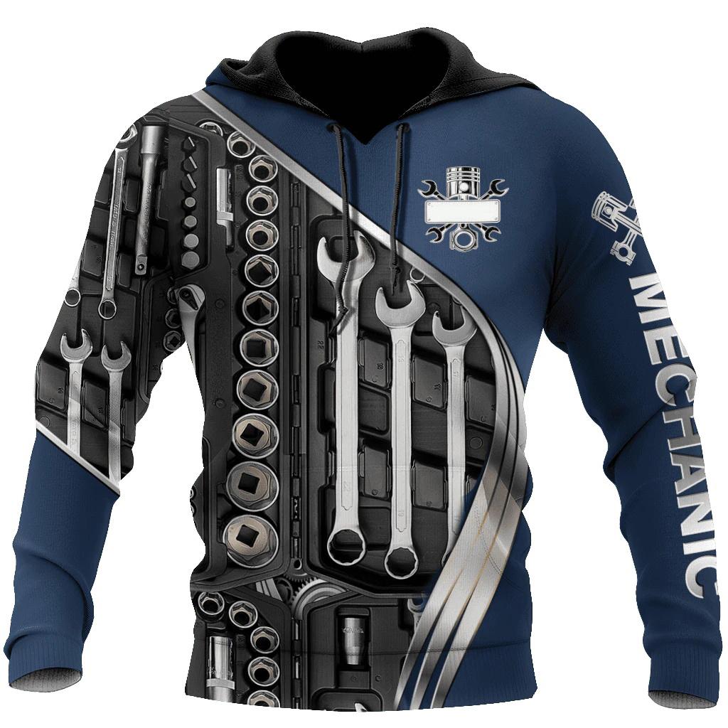 Personalized Name Mechanic Shirt 3D All Over Printed Mechanic Tool Unisex Hoodie