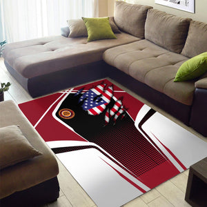 Railspirit Personalized Chicago Great Western Railroad Area Rug American Eagle Vintage Train Rug