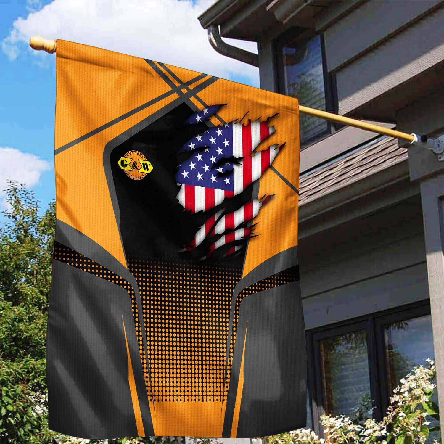 Railspirit Personalized Genesee & Wyoming Inc. Railroad Garden Flag American Vintage All Over Printed Flag