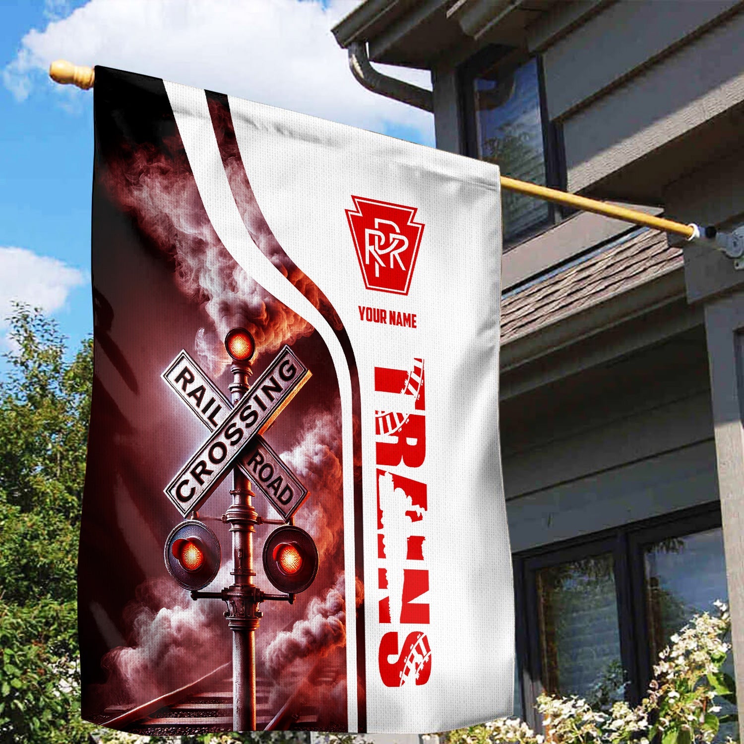 Railspirit Personalized Pennsylvania Railroad Garden Flag Railroad Crossing Sign Flag All Over Print