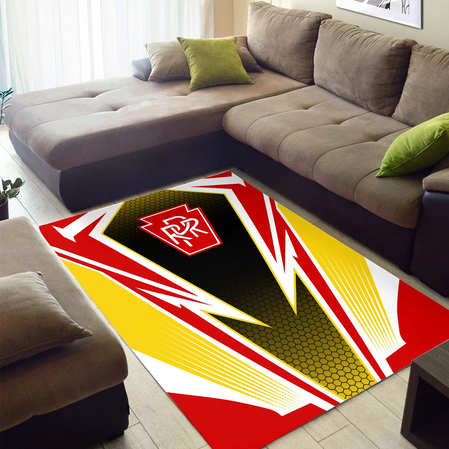 Railspirit Pennsylvania Railroad Area Rug Lightning Graphic Style Rug Gift Idea For Train Lover