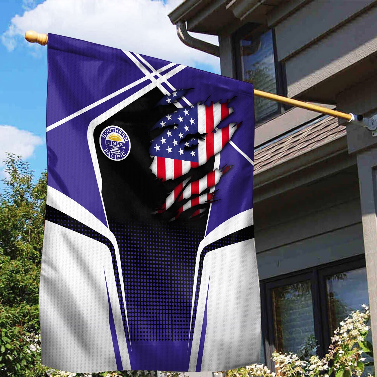 Railspirit Personalized Southern Pacific Railroad Garden Flag American Vintage All Over Printed Flag