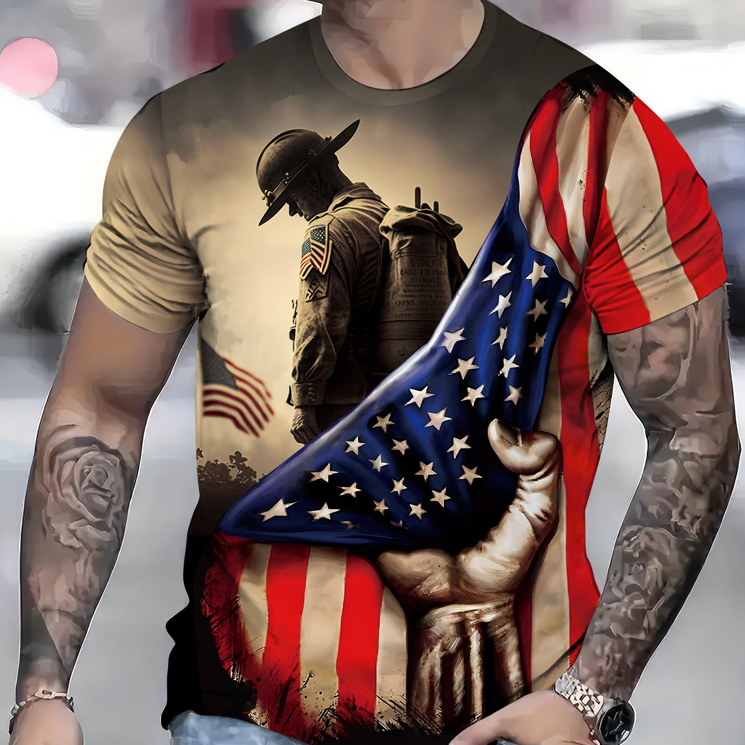 Patriotic Veteran Shirt, American Flag Soldier Memorial Shirt, Military Remembrance Tee, USA Army Veteran Gift for Men and Women