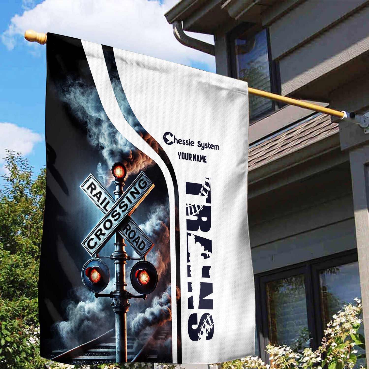 Railspirit Personalized Chessie System Railroad Garden Flag Railroad Crossing Sign Flag All Over Print