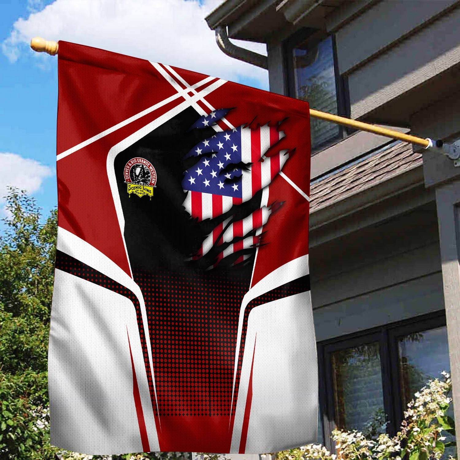 Railspirit Personalized Denver and Rio Grande Western Railroad Garden Flag American Vintage All Over Printed Flag