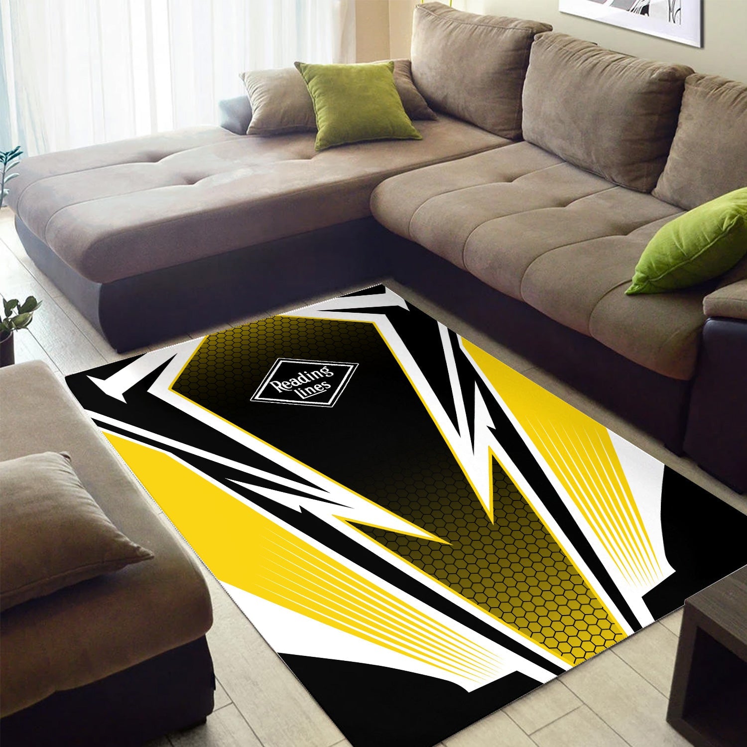 Railspirit Reading Railroad Area Rug Lightning Graphic Style Rug Gift Idea For Train Lover