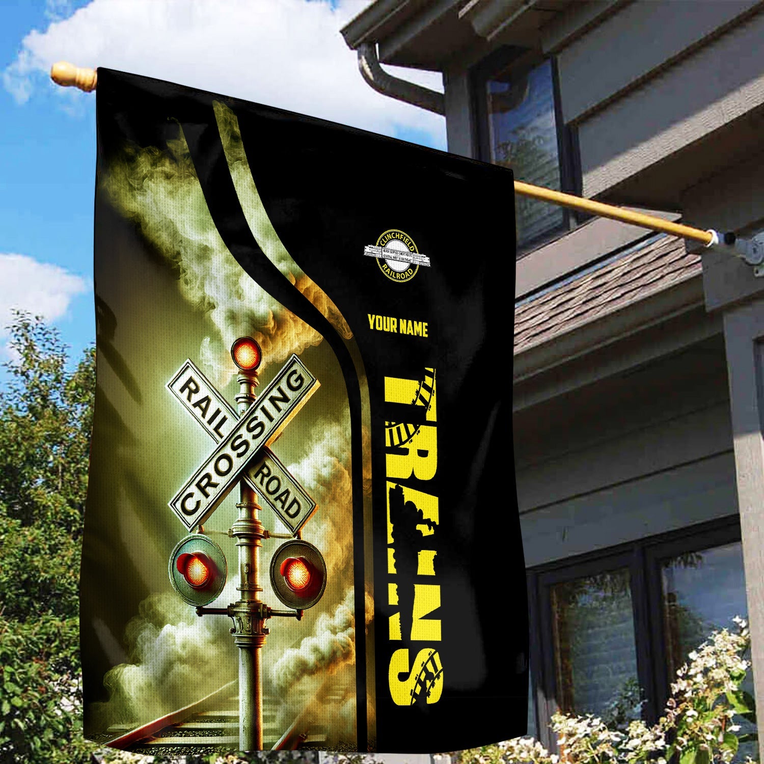 Railspirit Personalized Clinchfield Railroad Garden Flag Railroad Crossing Sign Flag All Over Print