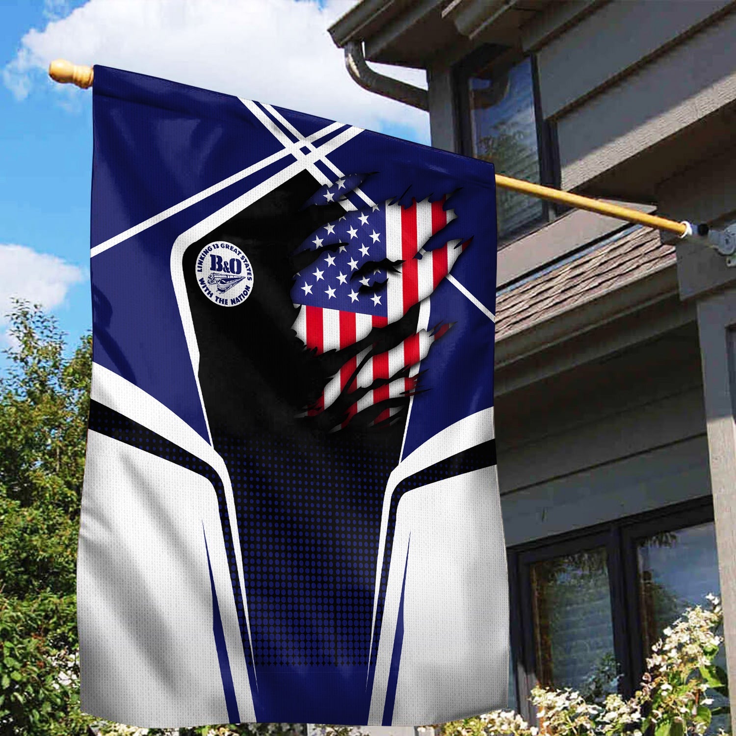 Railspirit Personalized B&O Great States Railroad Garden Flag American Vintage All Over Printed Flag