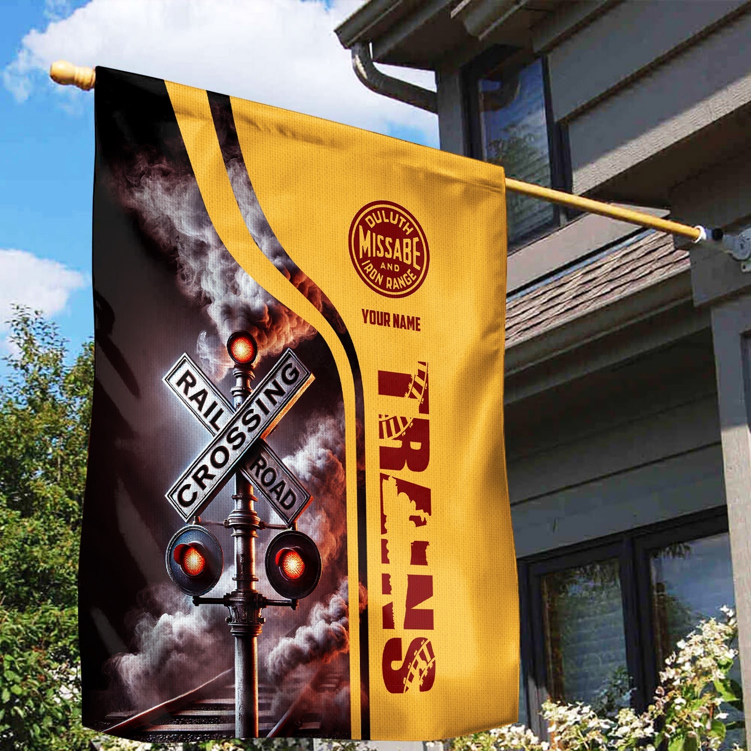 Railspirit Personalized Duluth, Missabe, & Iron Range Railroad Garden Flag Railroad Crossing Sign Flag All Over Print