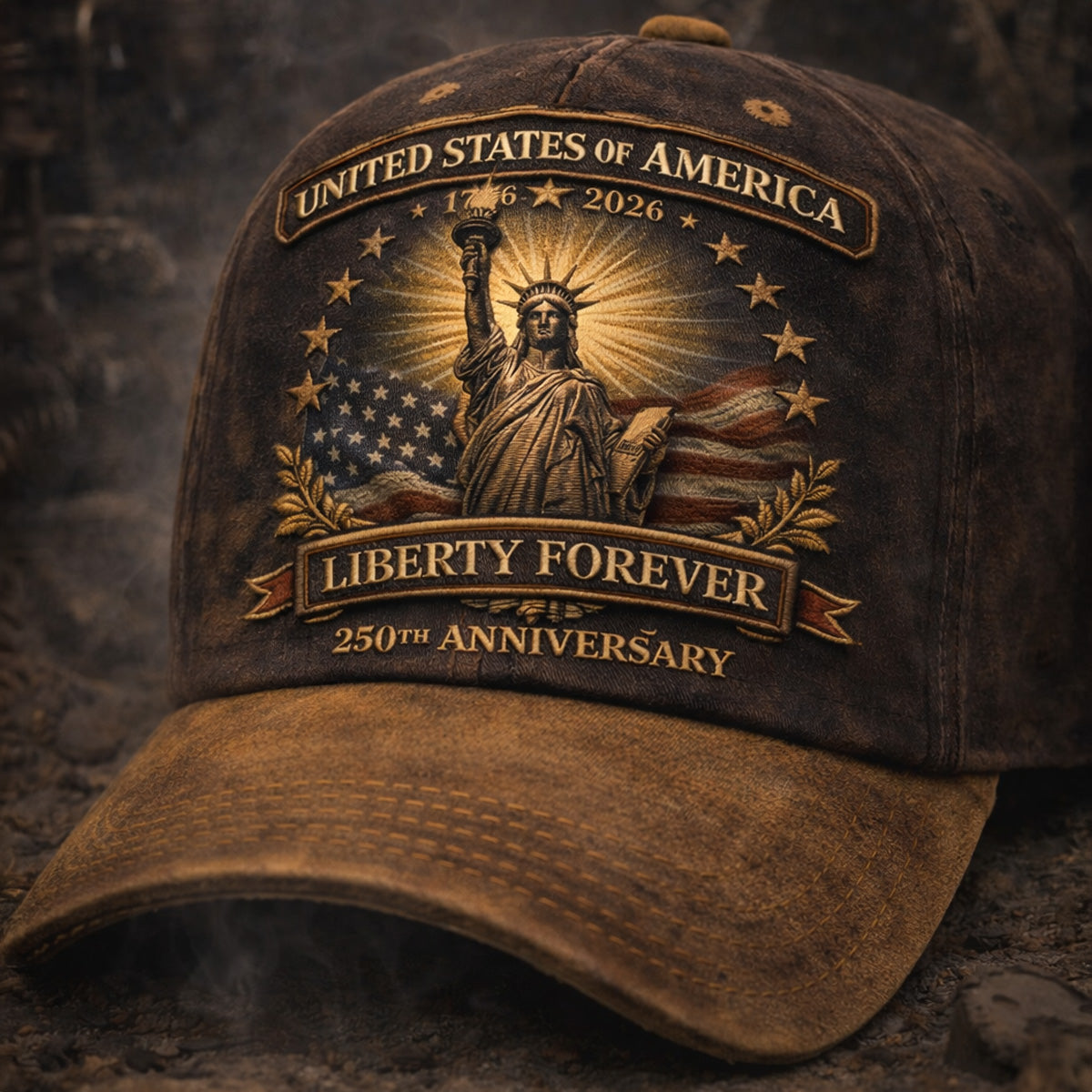 Statue of Liberty Forever Patriotic Printed Cap 1776-2026 250th Anniversary USA Hat Vintage American Pride Father’s Day Gift for Dad