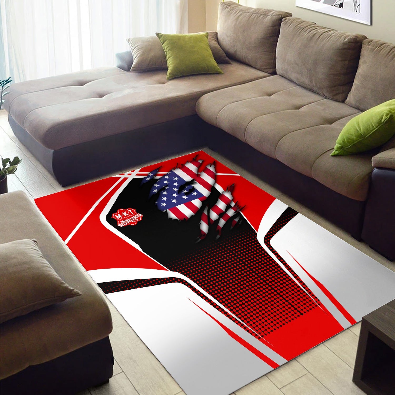 Railspirit Personalized Katy Railroad Area Rug American Eagle Vintage Train Rug