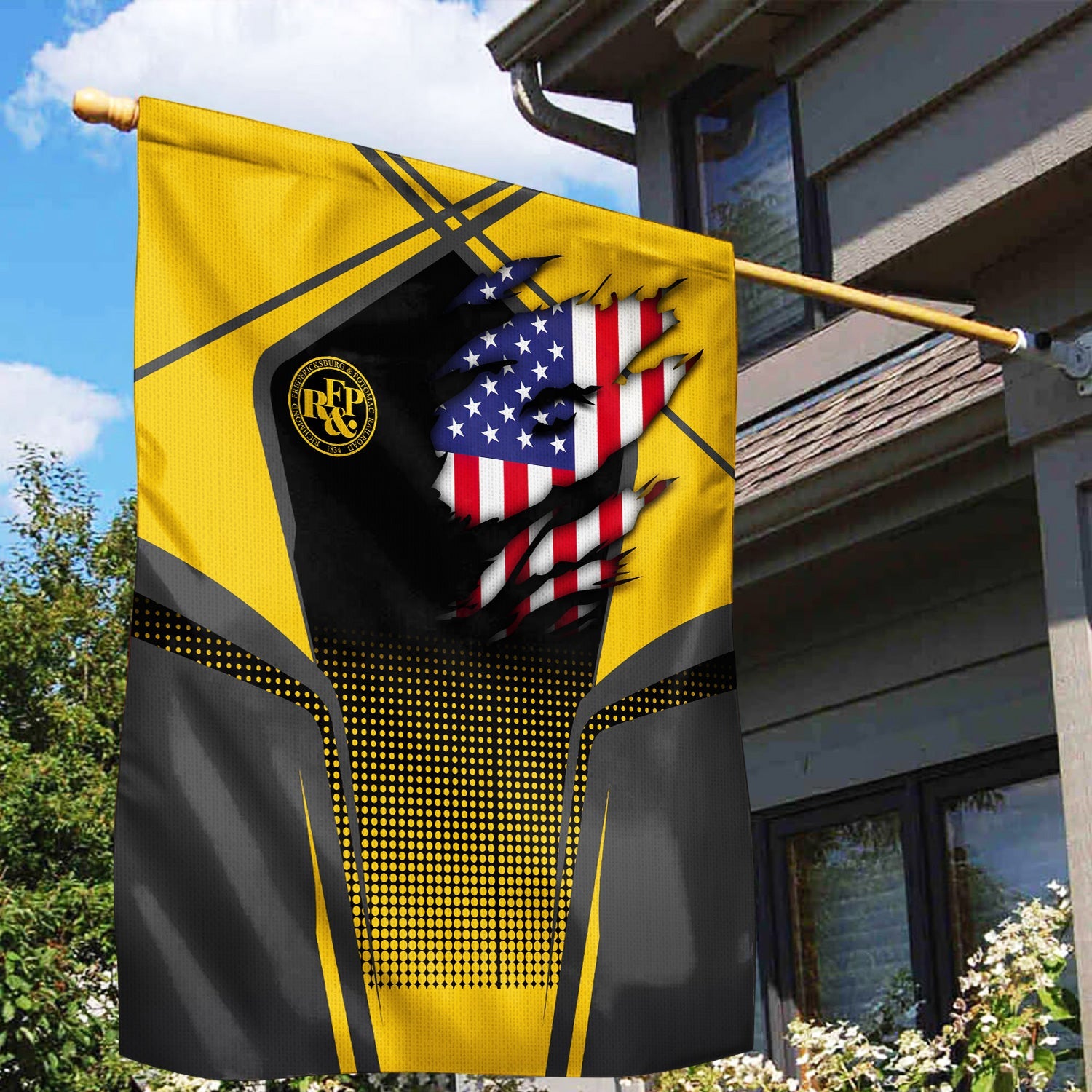 Railspirit Personalized Richmond, Fredericksburg And Potomac Railroad Garden Flag American Vintage All Over Printed Flag