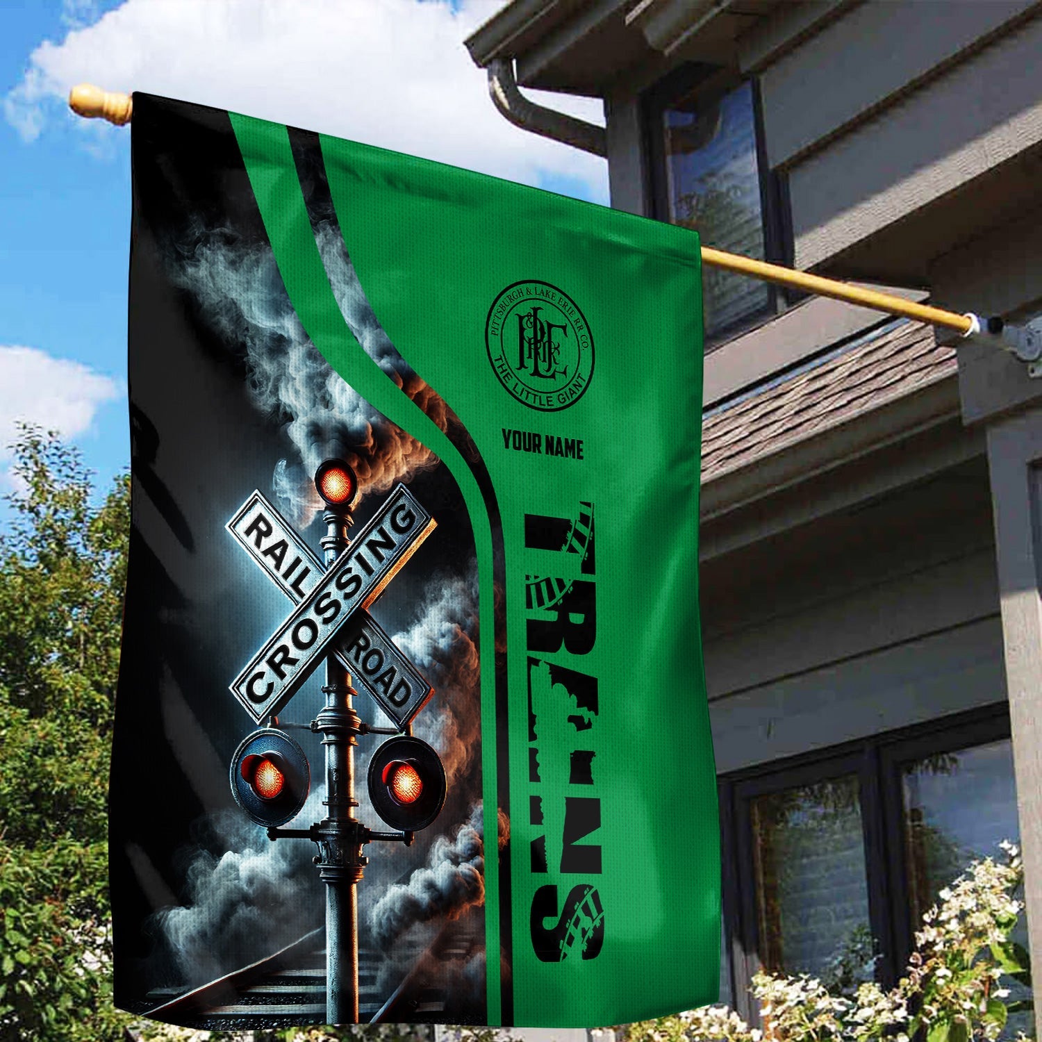 Railspirit Personalized Pittsburgh And Lake Erie Railroad Garden Flag Railroad Crossing Sign Flag All Over Print