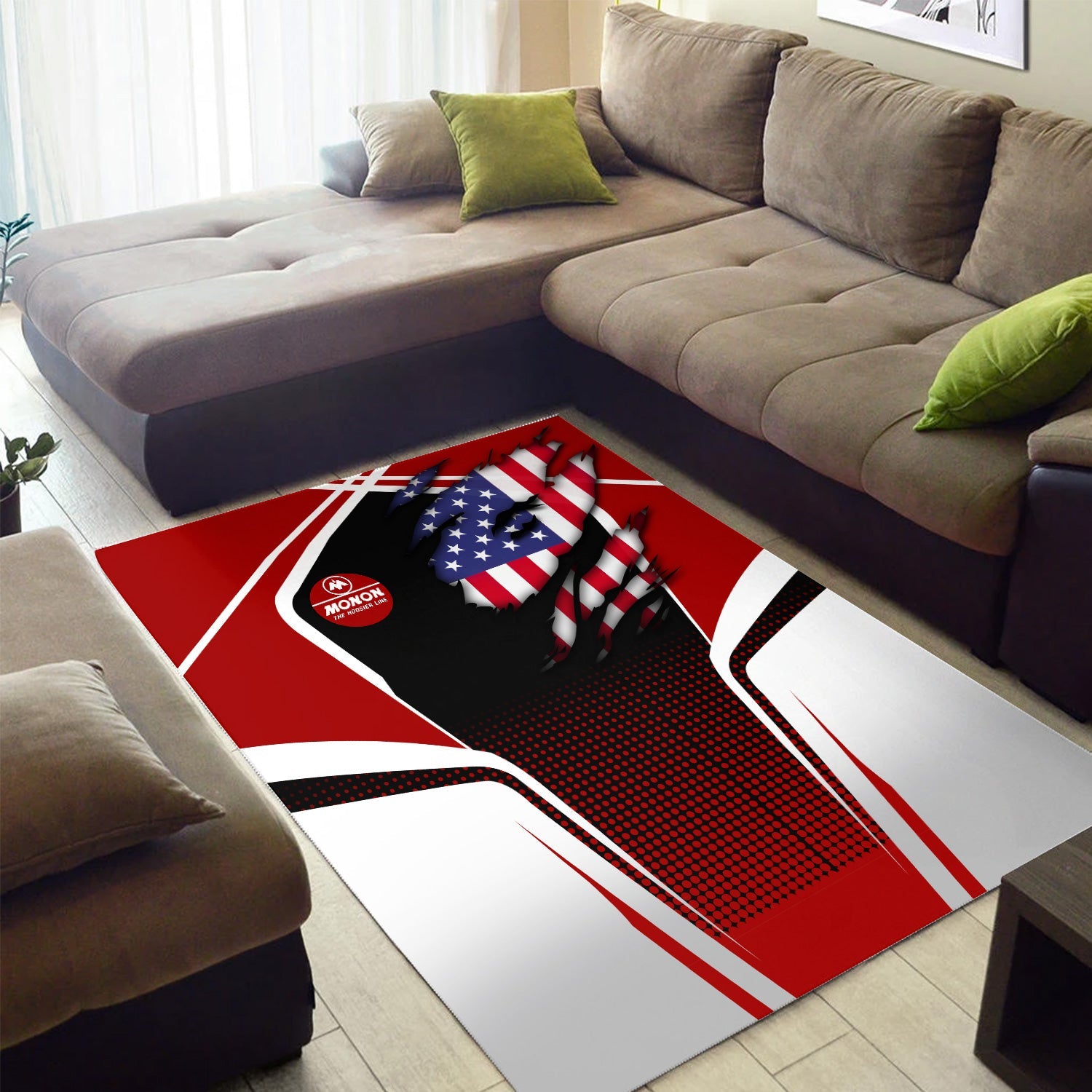 Railspirit Personalized Monon Railroad Area Rug American Eagle Vintage Train Rug