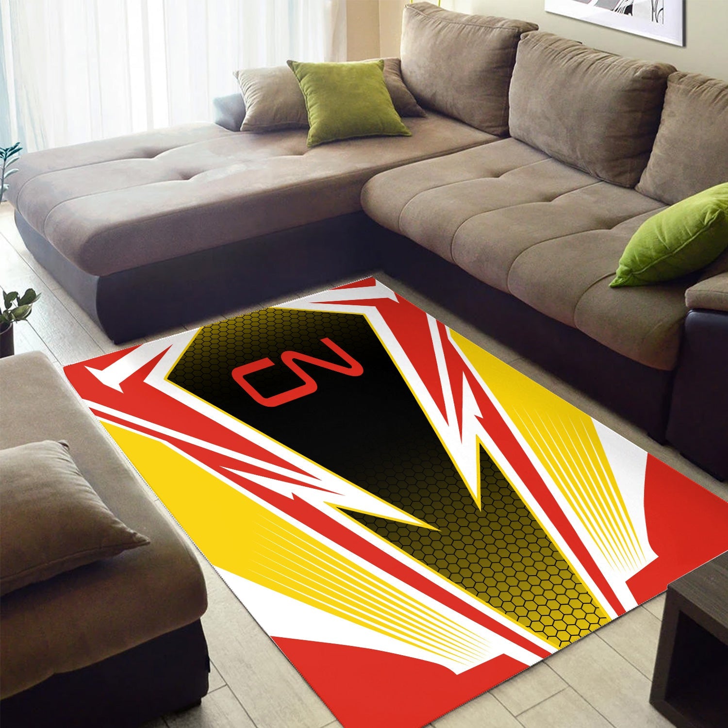 Railspirit Canadian National Railroad Area Rug Lightning Graphic Style Rug Gift Idea For Train Lover