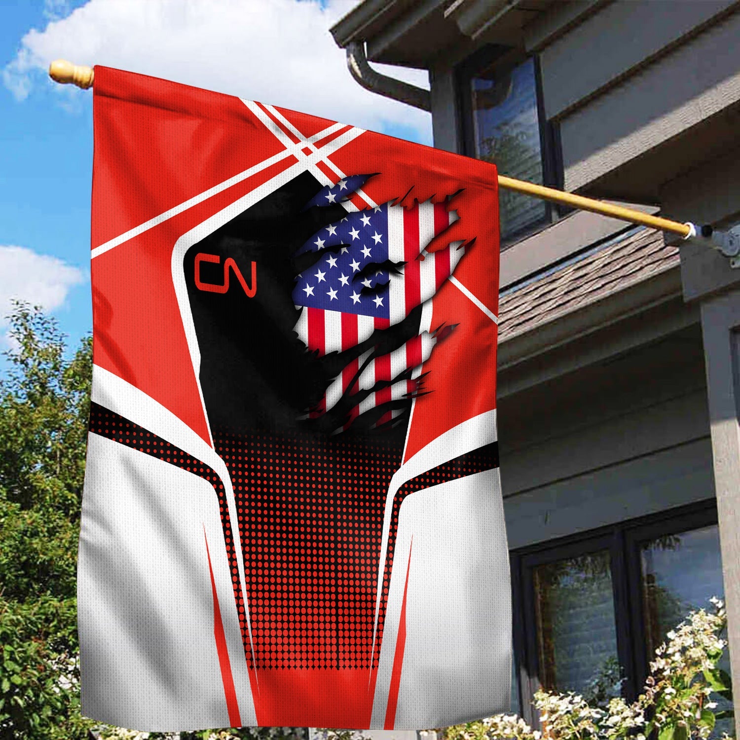 Railspirit Personalized Canadian National Railroad Garden Flag American Vintage All Over Printed Flag
