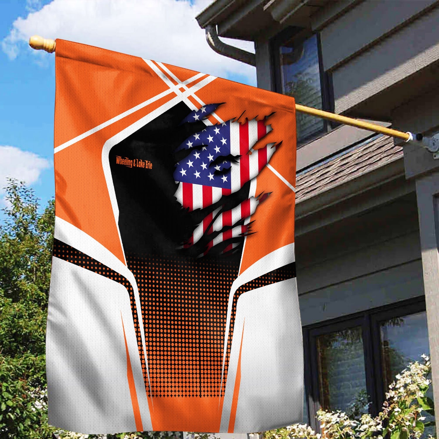 Railspirit Personalized Wheeling And Lake Erie Railroad Garden Flag American Vintage All Over Printed Flag