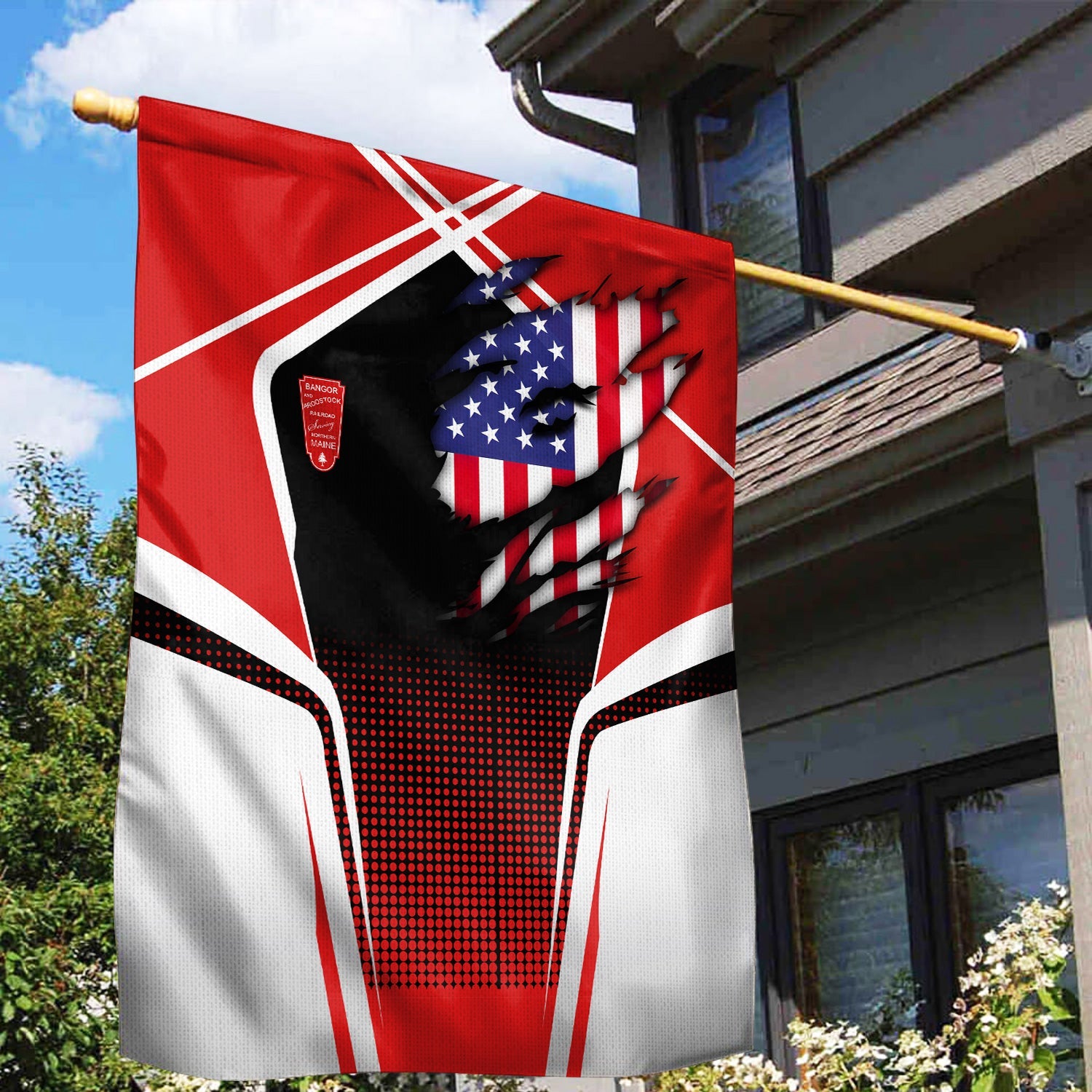 Railspirit Personalized Bangor And Aroostook Railroad Garden Flag American Vintage All Over Printed Flag