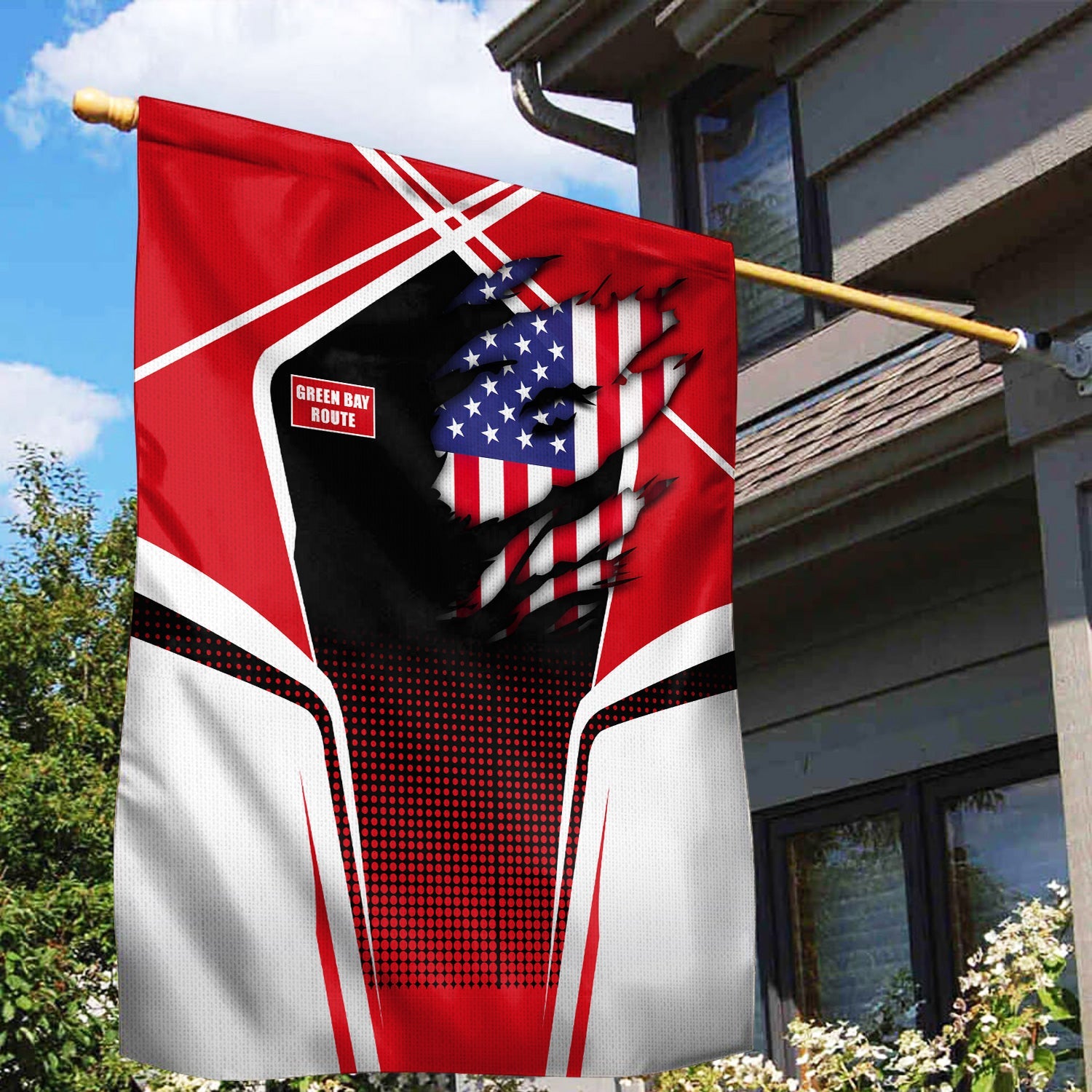 Railspirit Personalized Green Bay & Western Railroad Garden Flag American Vintage All Over Printed Flag