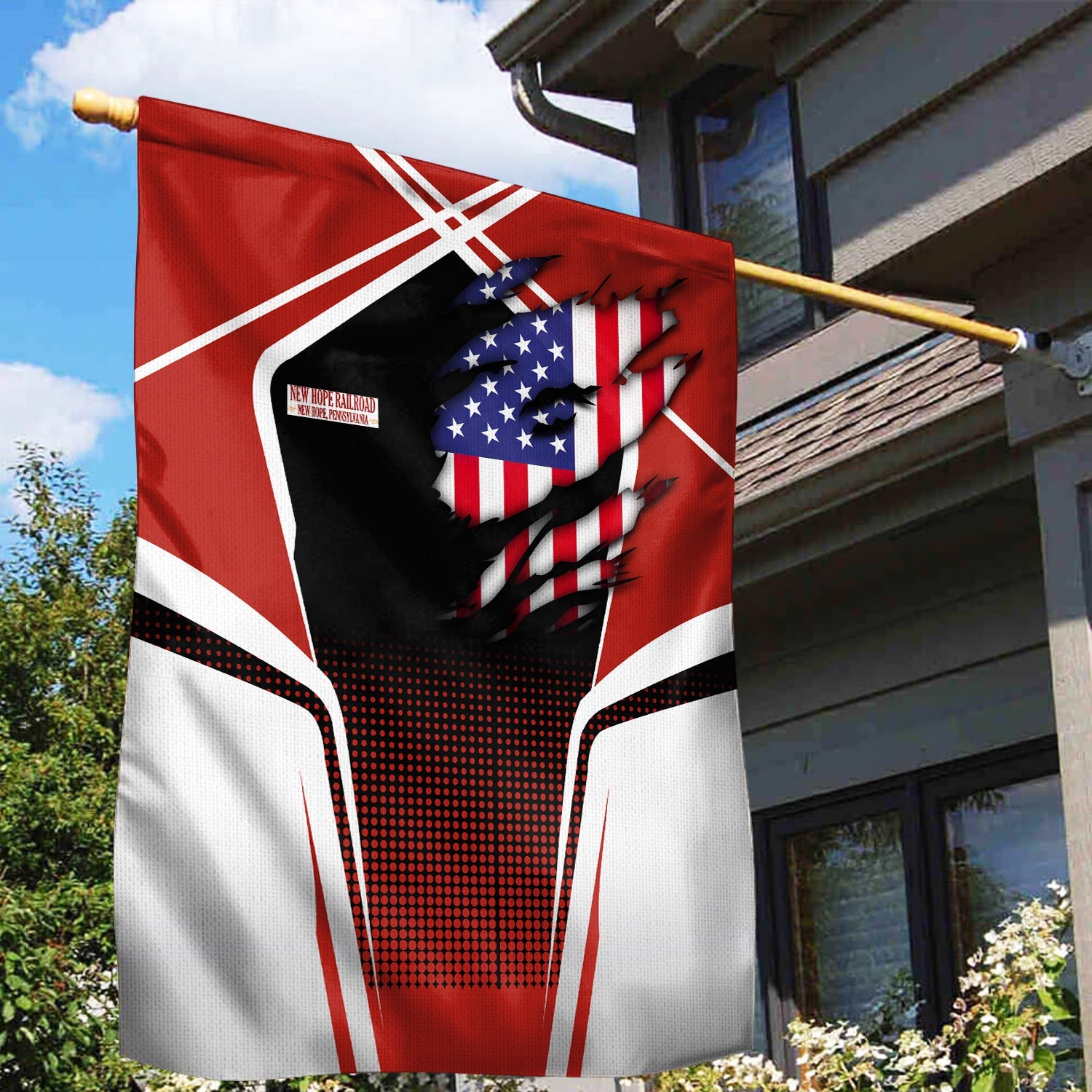 Railspirit Personalized New Hope Railroad Garden Flag American Vintage All Over Printed Flag