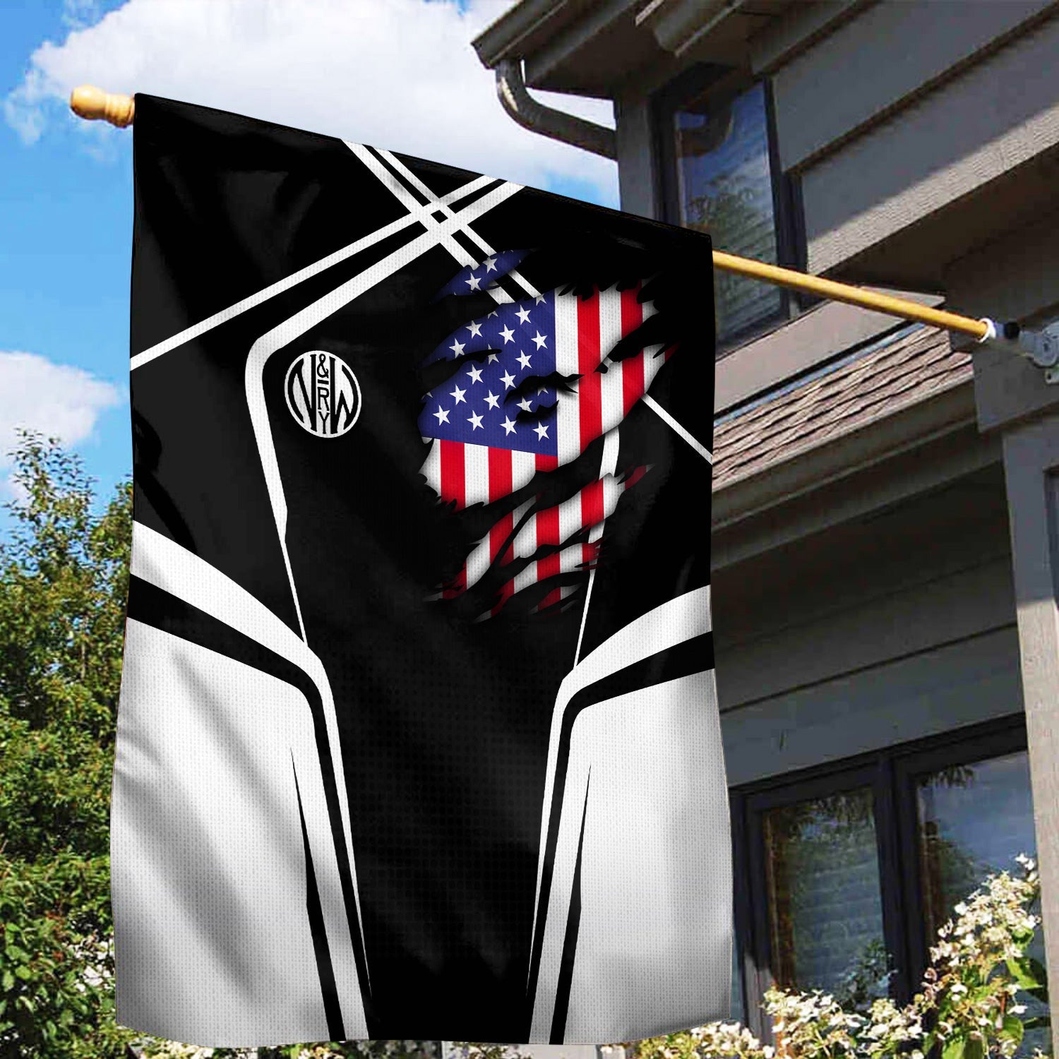 Railspirit Personalized Norfolk and Western Railway Garden Flag American Vintage N&W All Over Printed Flag